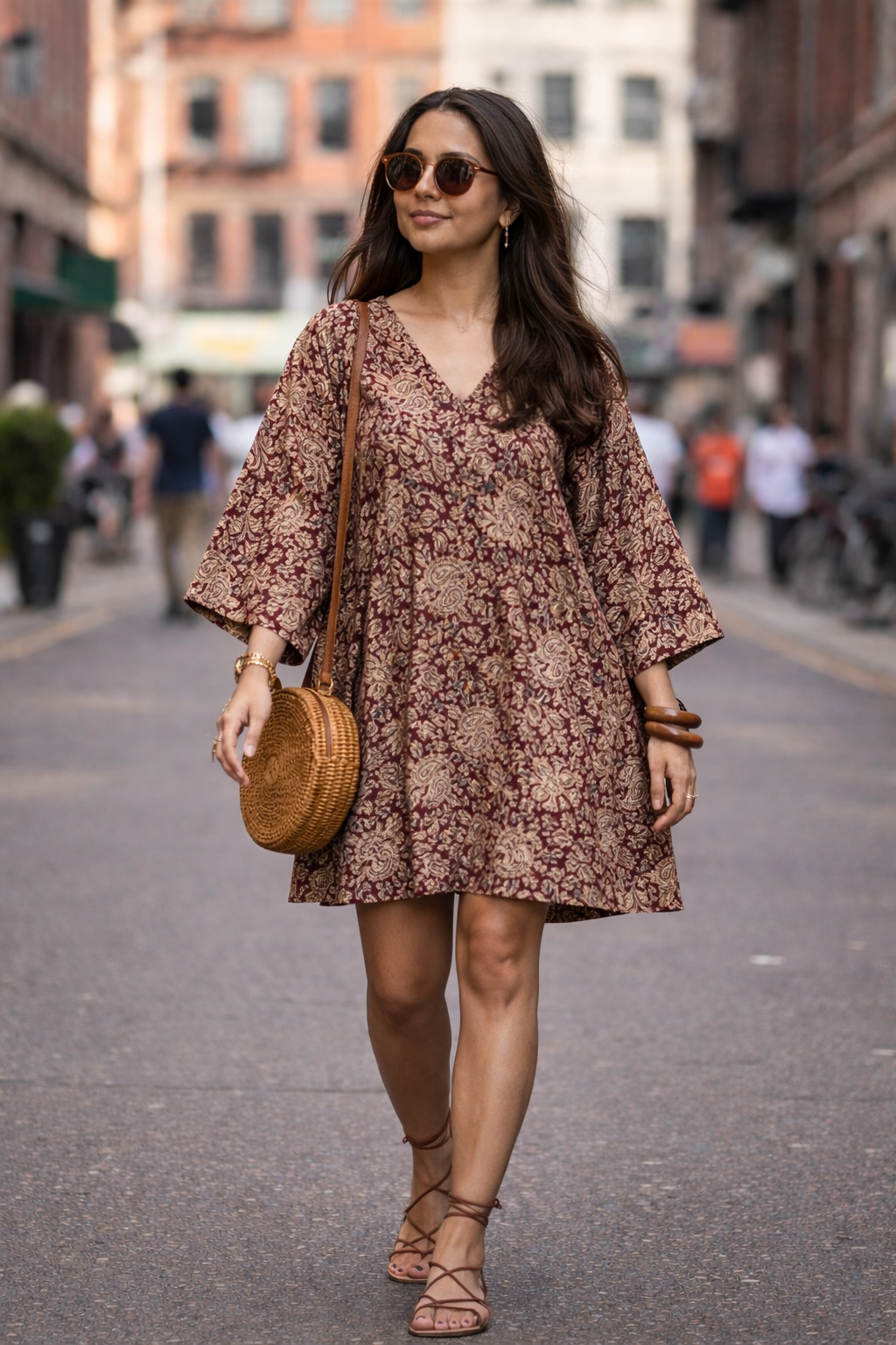 Kalamkari Kimono Style short dress