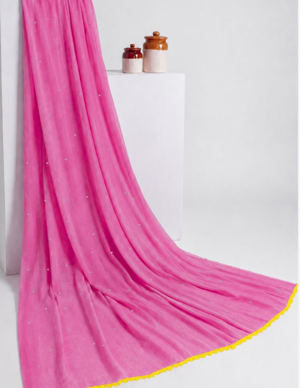 Mull Cotton with mukaish work