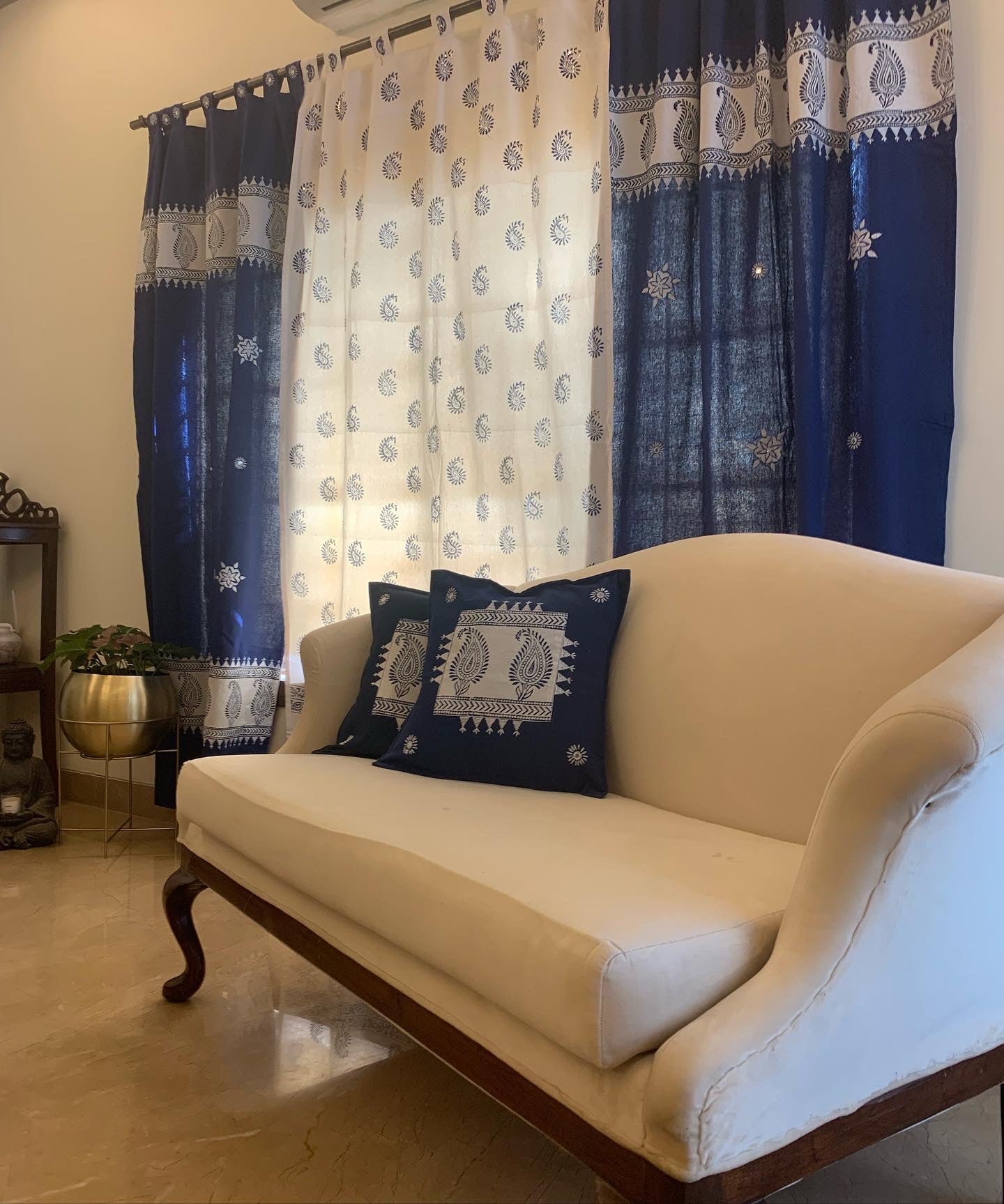 Blue Curtains With Hand Embroidery(Made to order)