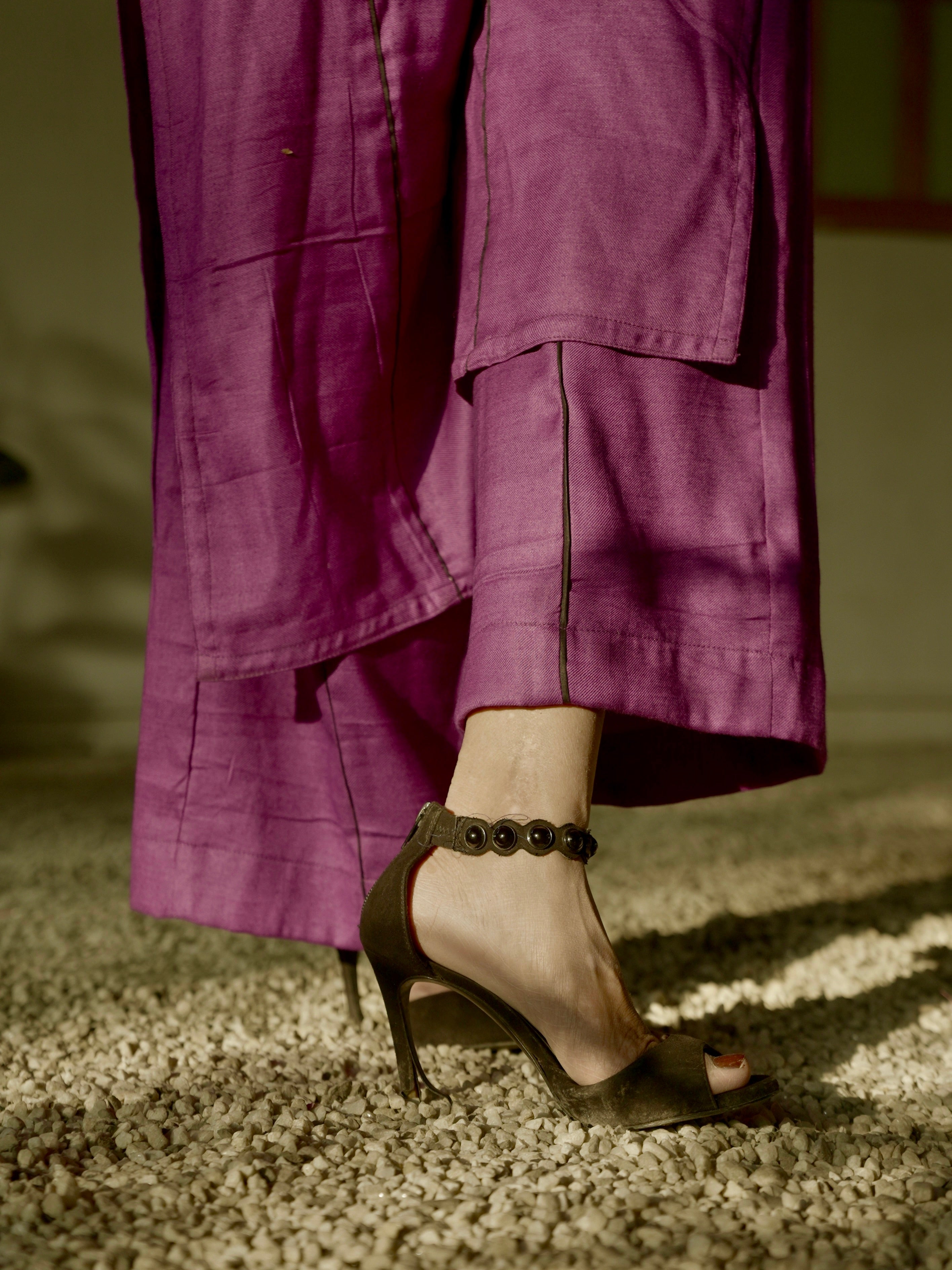 Purple Bamboo Cotton Salwar Suit Co-ord Set