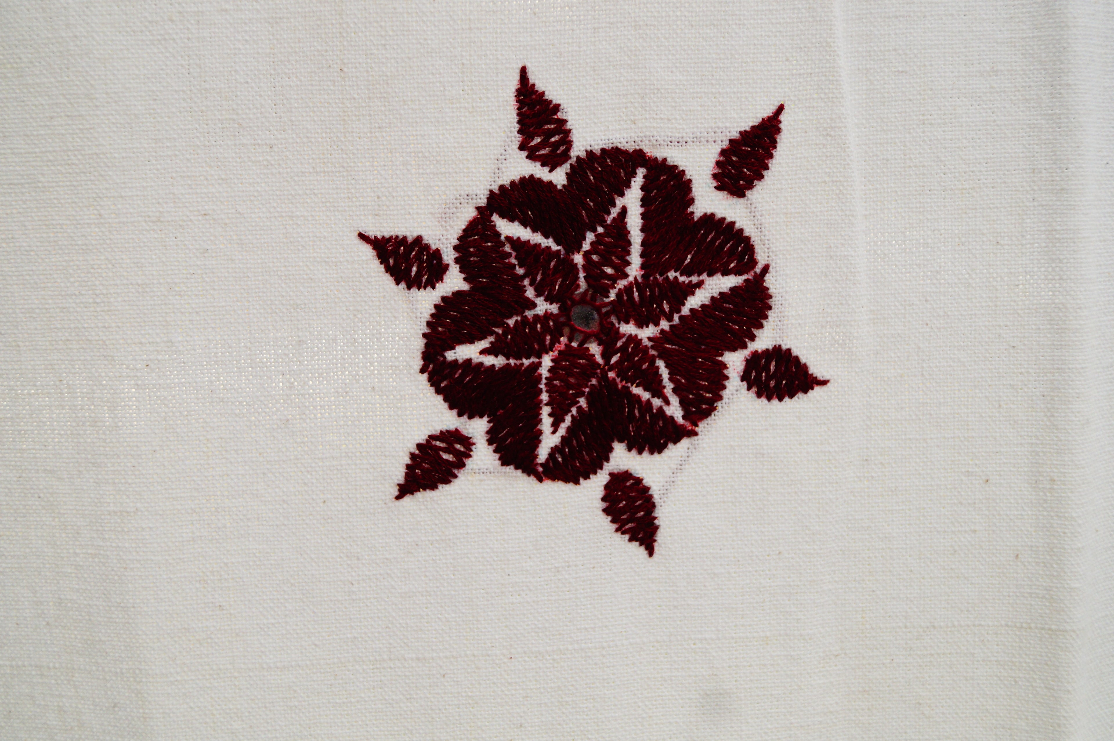 White & Red Curtains With Hand Embroidery(Made to order)