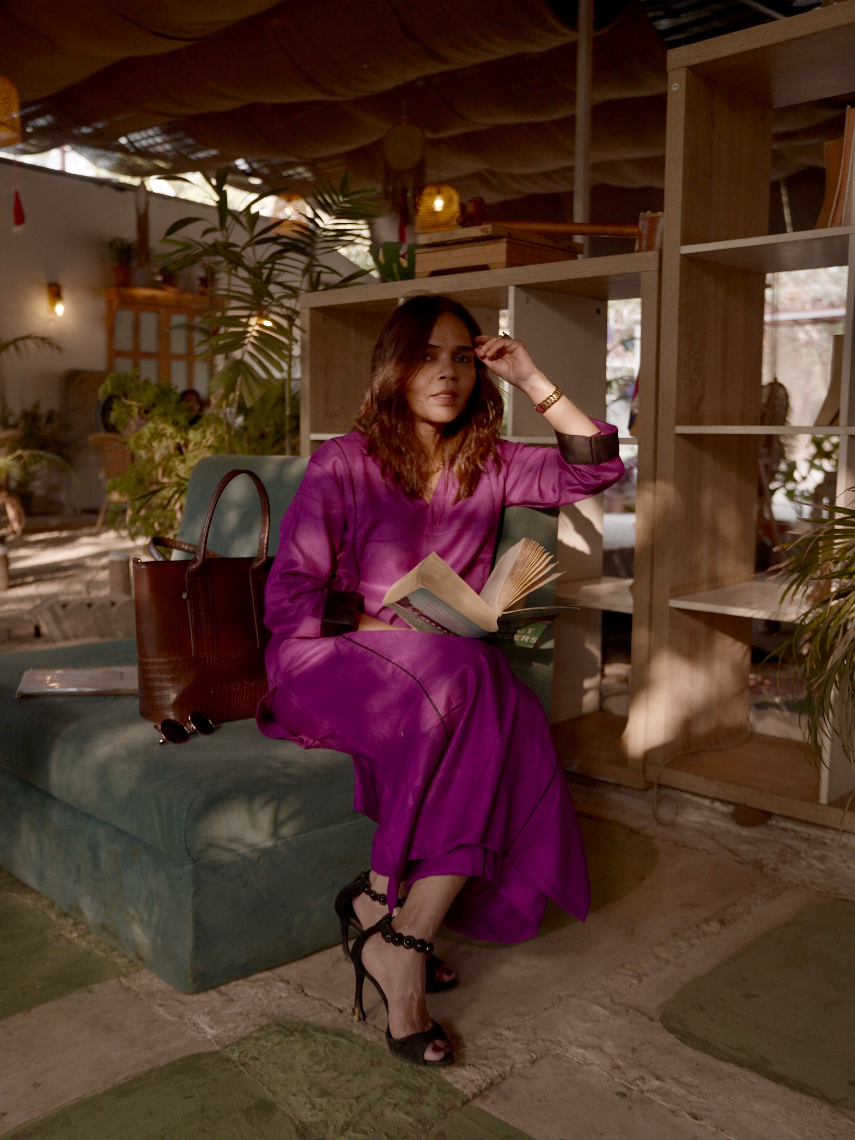 Purple Bamboo Cotton Salwar Suit Co-ord Set