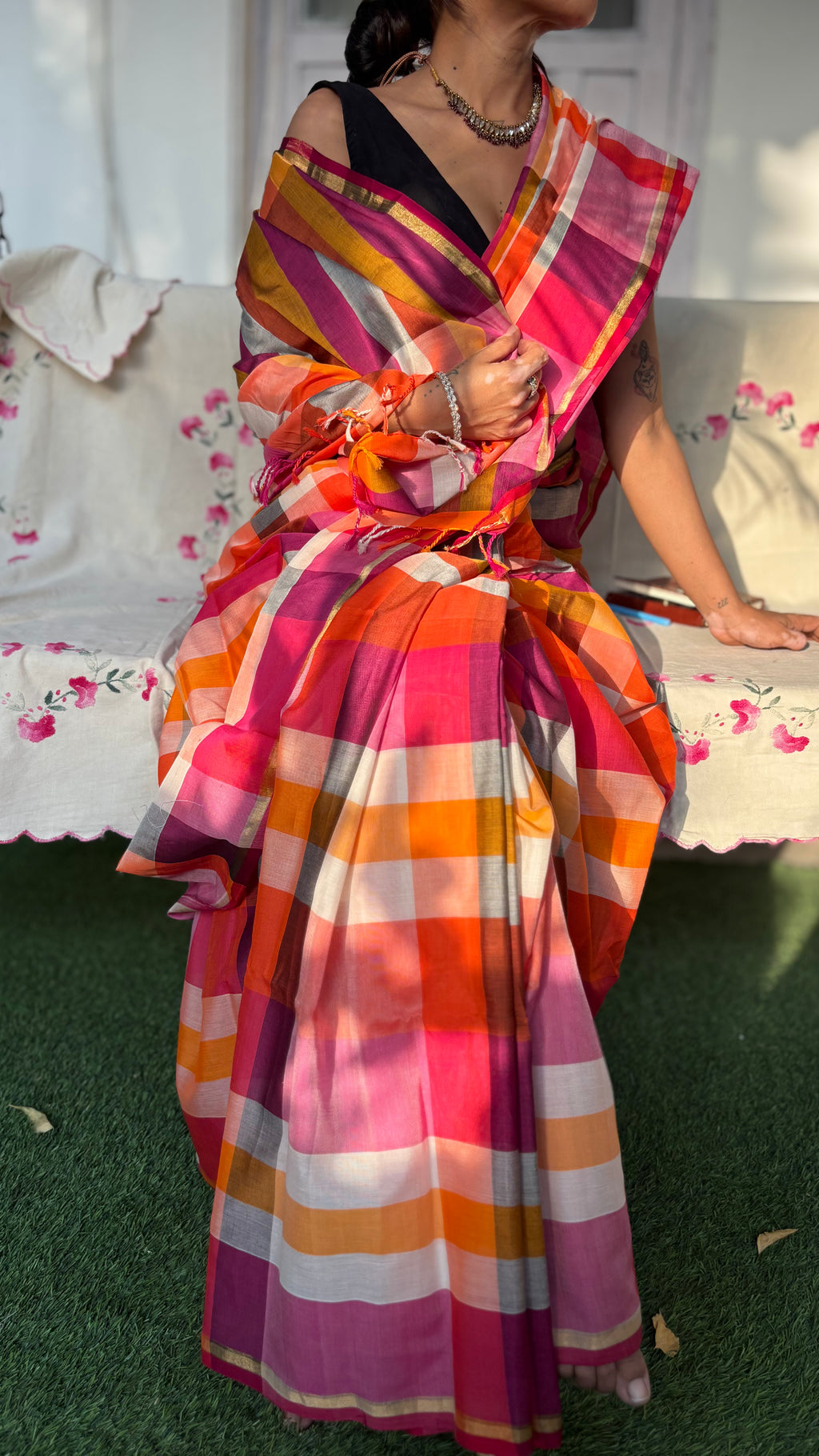Handwoven Maheshwari Cotton Saree