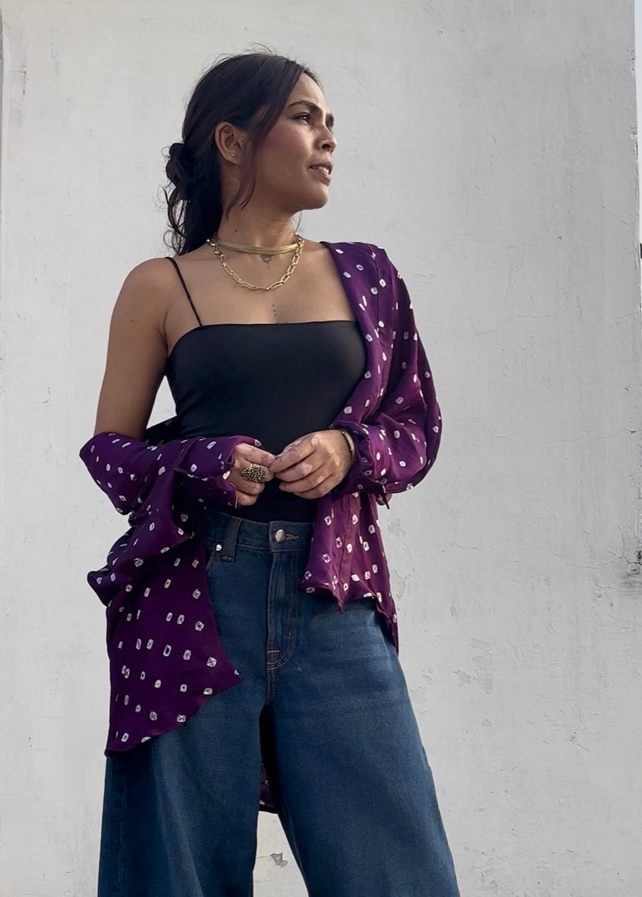 Modal Silk Bandhani Shirt