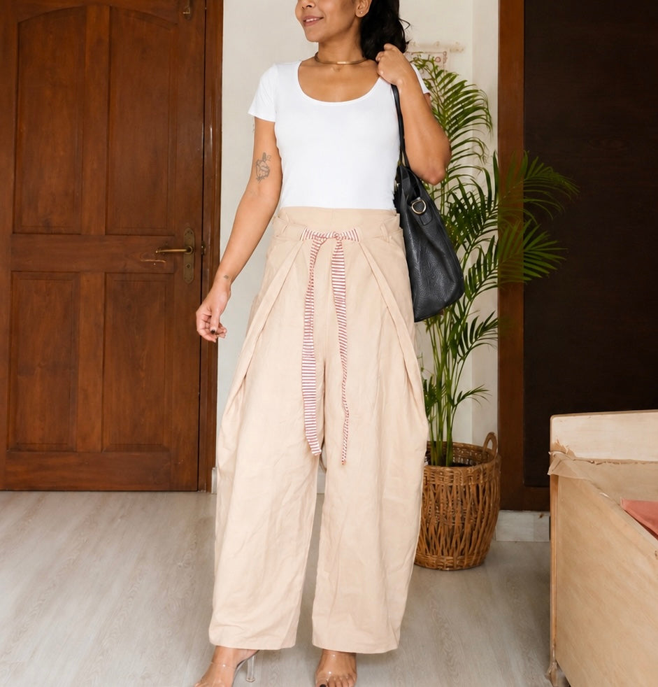 Front Panel Tie-up Pants