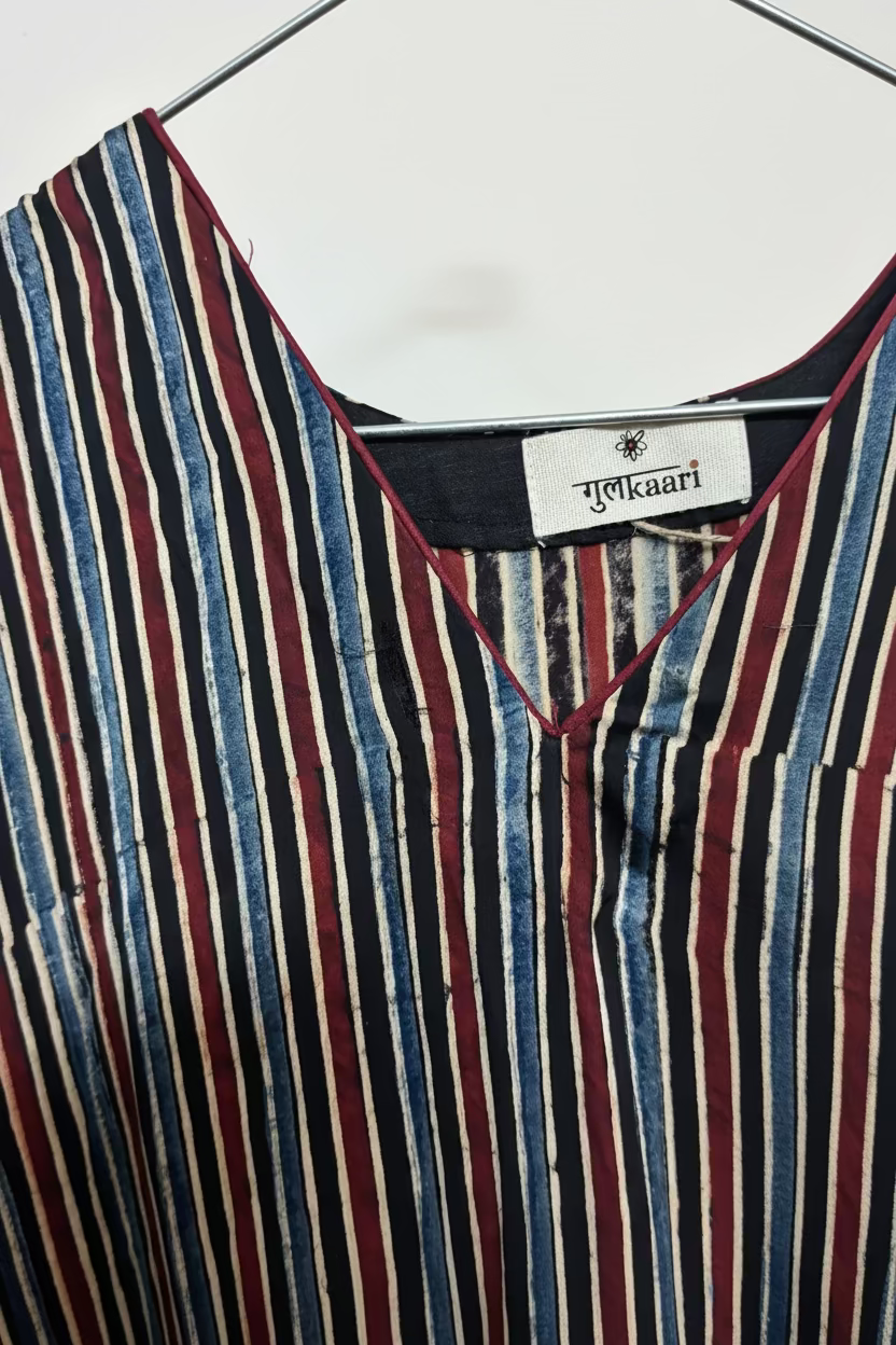 Striped Modal Silk Kaftan