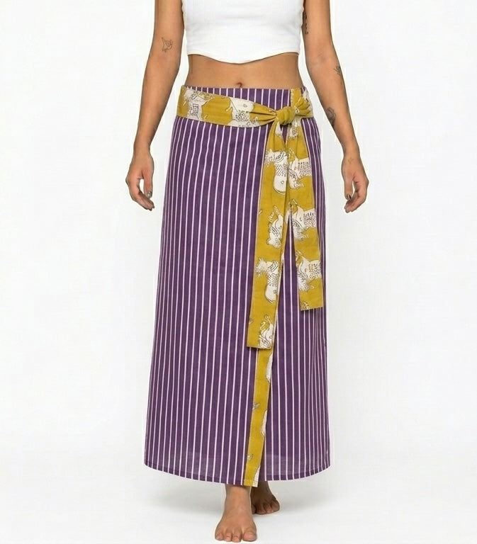 Shapeshifter one skirt, endless possibilities - Mustard & purple
