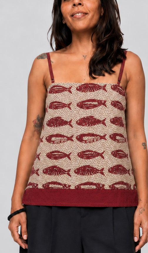 Handblock printed Backless Tops