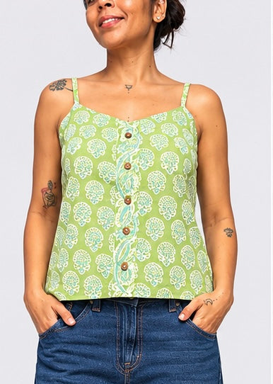 Handblock Printed Cotton Crop Top