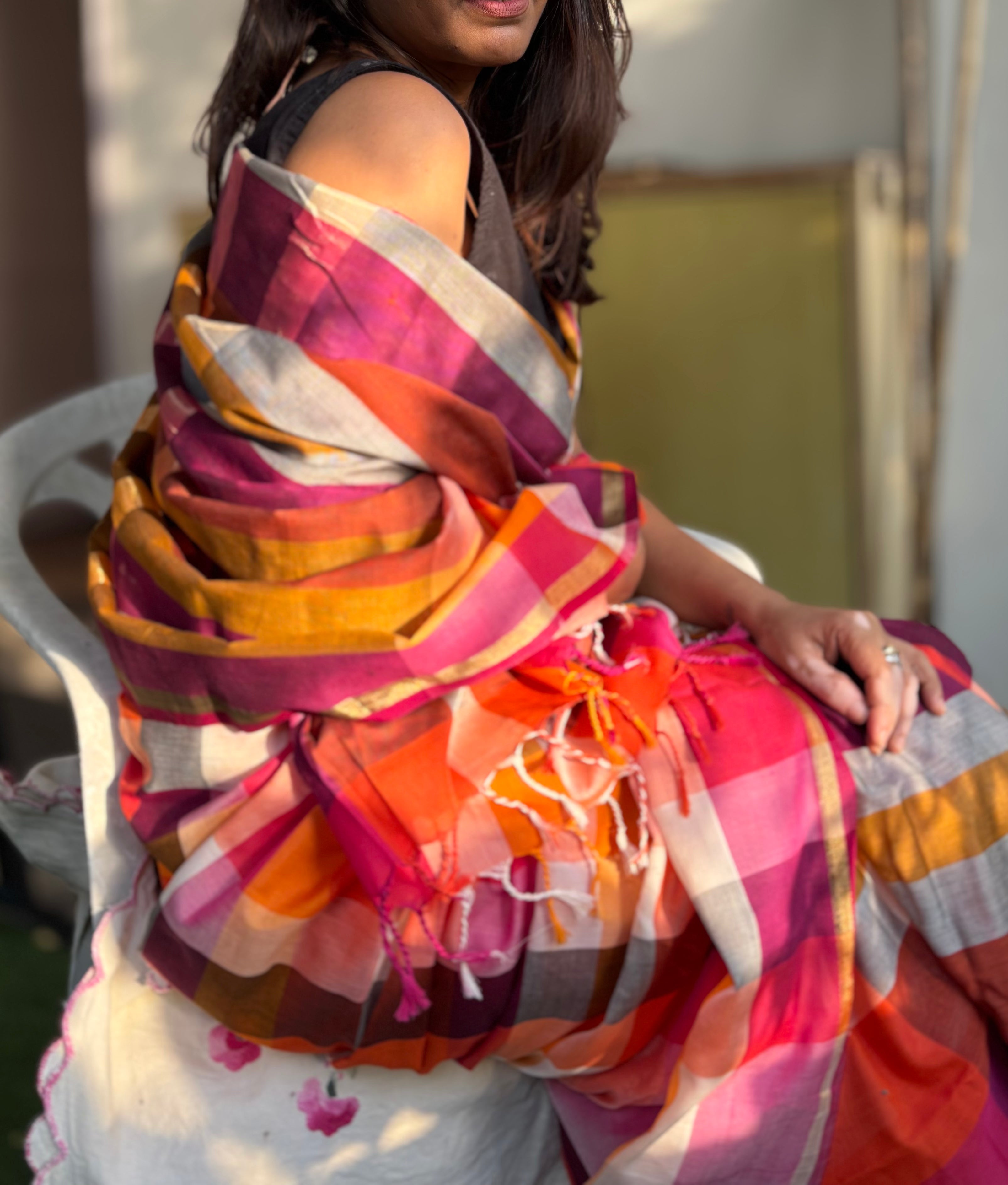 Handwoven Maheshwari Cotton Saree