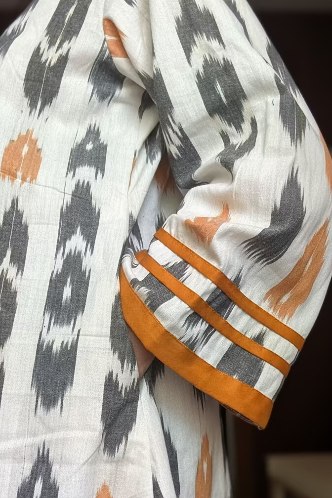 Off-White Abr Ikat Cotton Dress