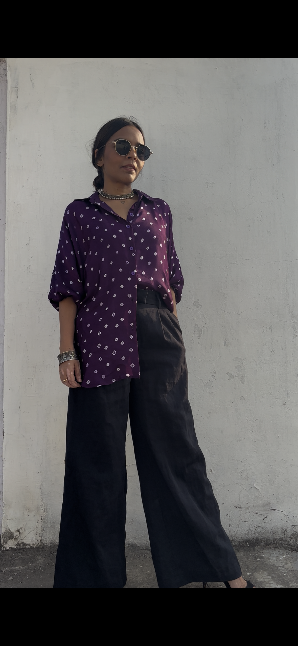 Modal Silk Bandhani Shirt