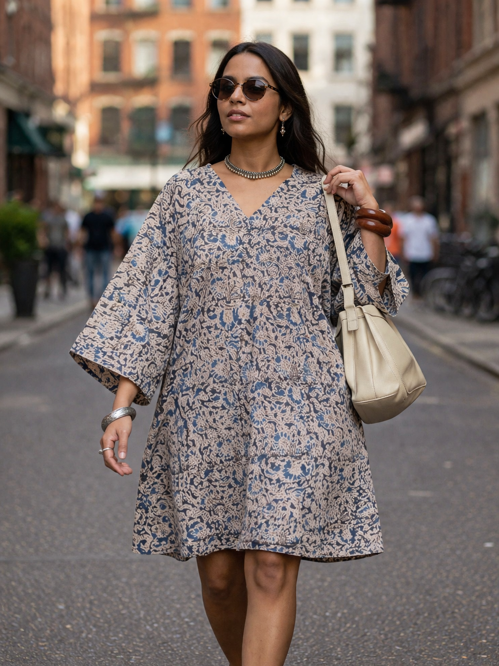 Kalamkari Kimono Style short dress