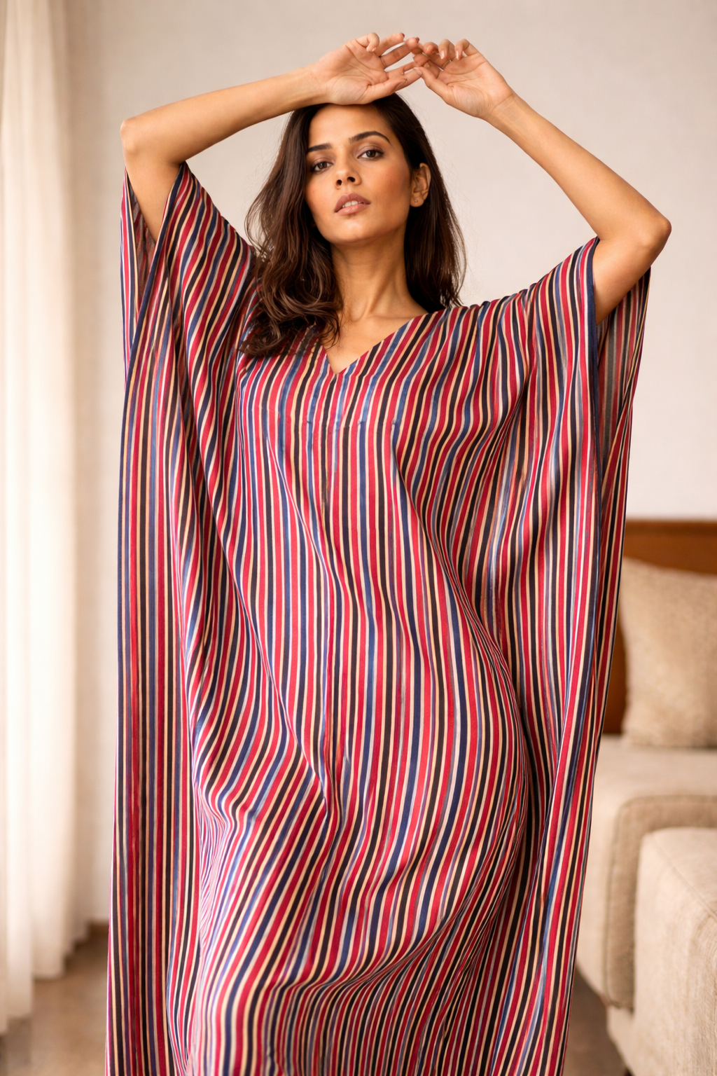 Striped Modal Silk Kaftan