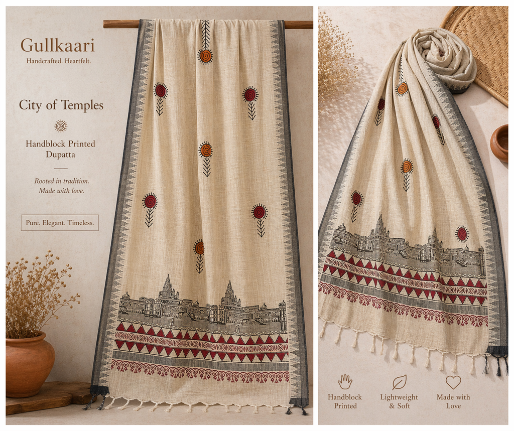 Temple collection - Maheshwari Silk Dupatta