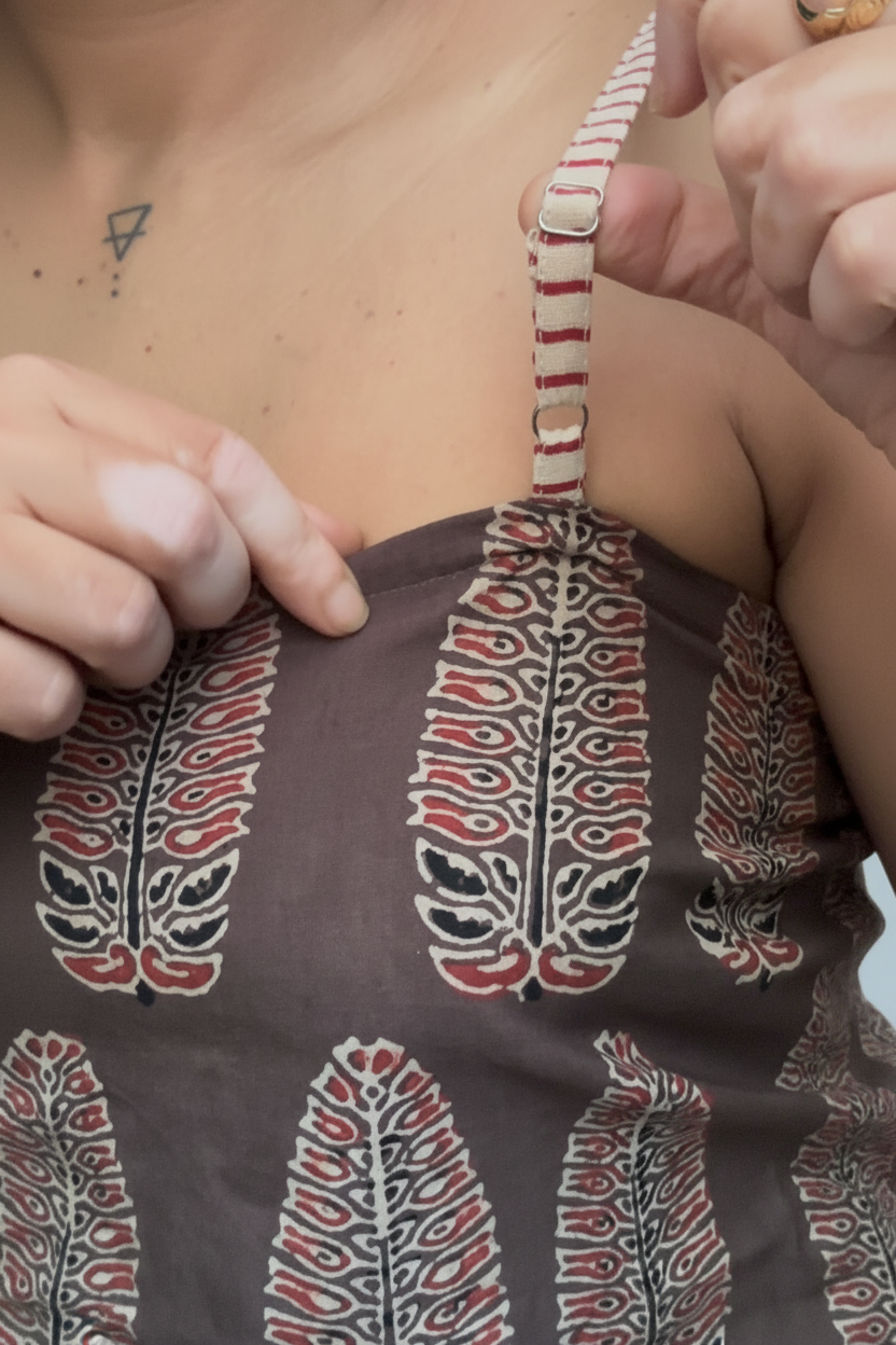 Handblock printed Backless Tops