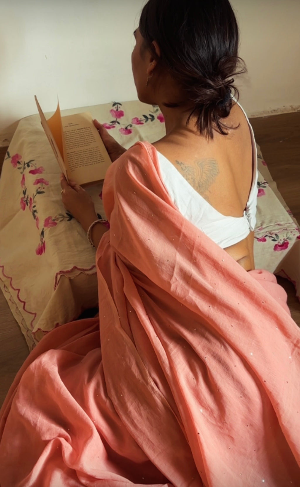 Mull Cotton with mukaish work
