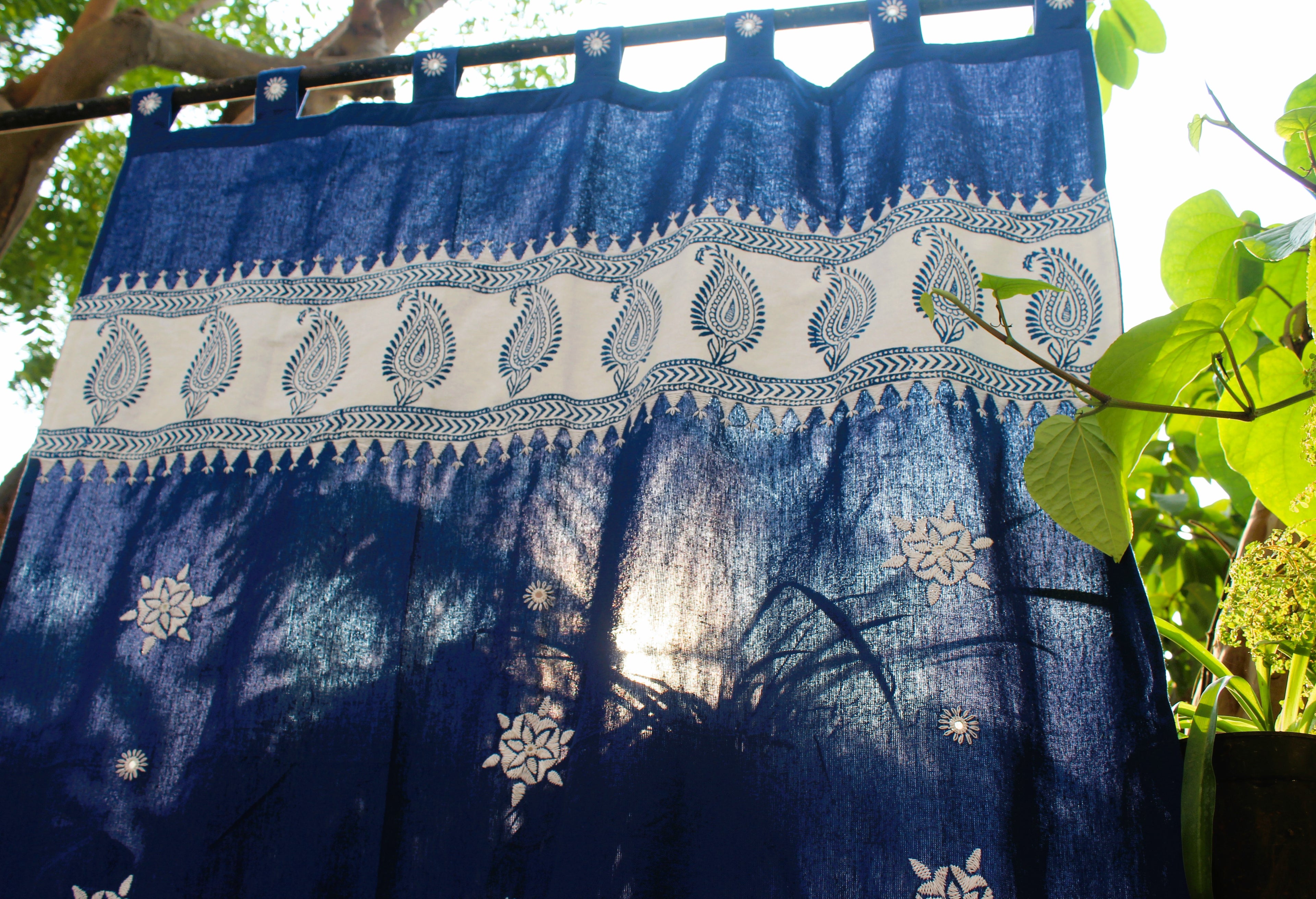 Blue Curtains With Hand Embroidery(Made to order)