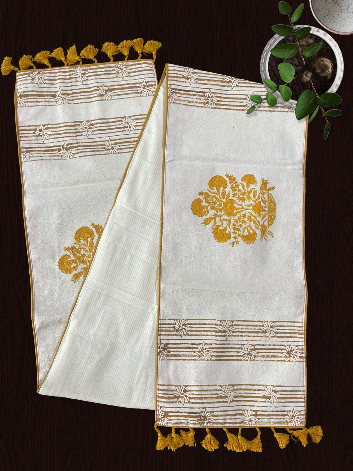 Table Runner with Flower Pattern