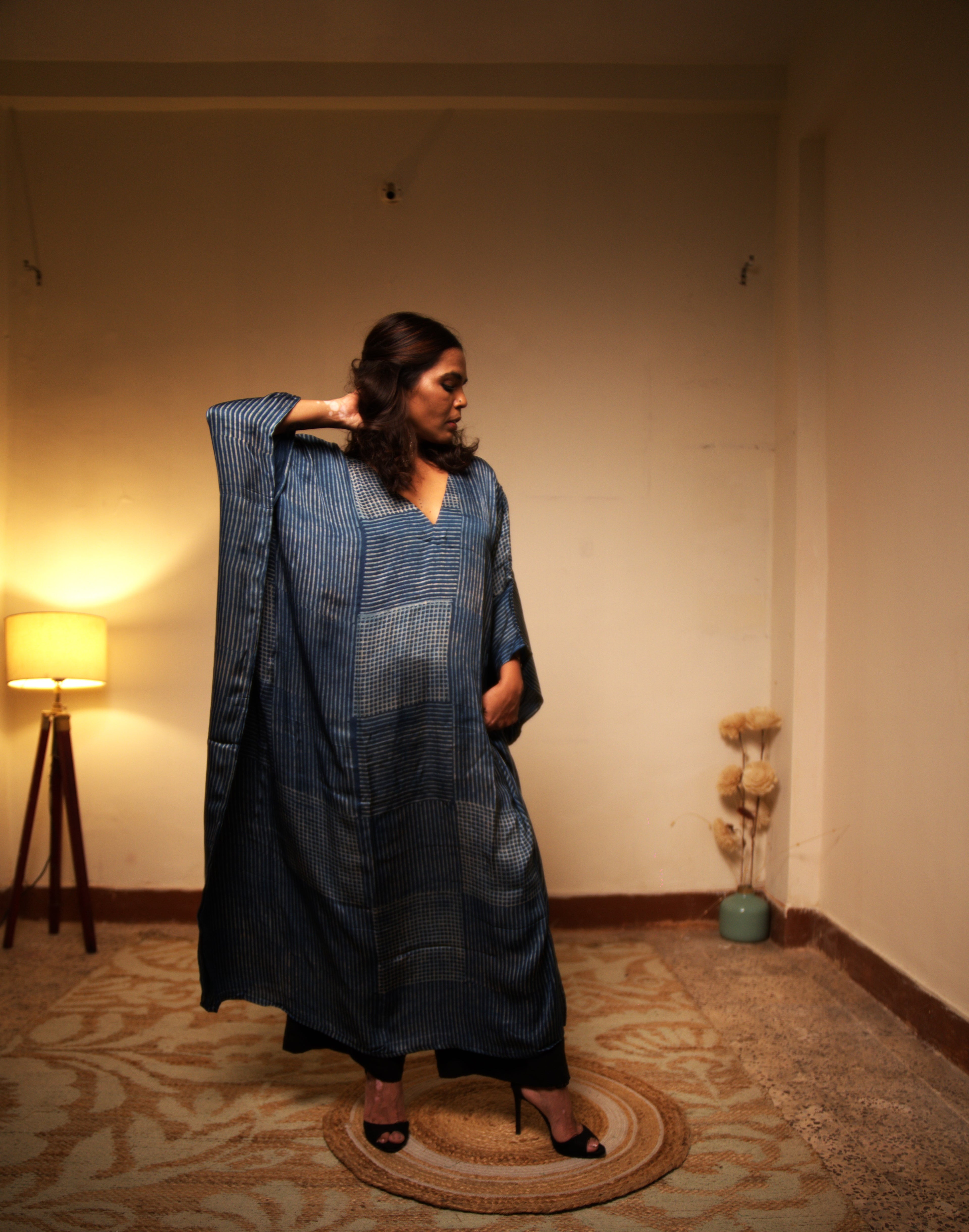 Jugni -Blue Modal Silk Kaftan