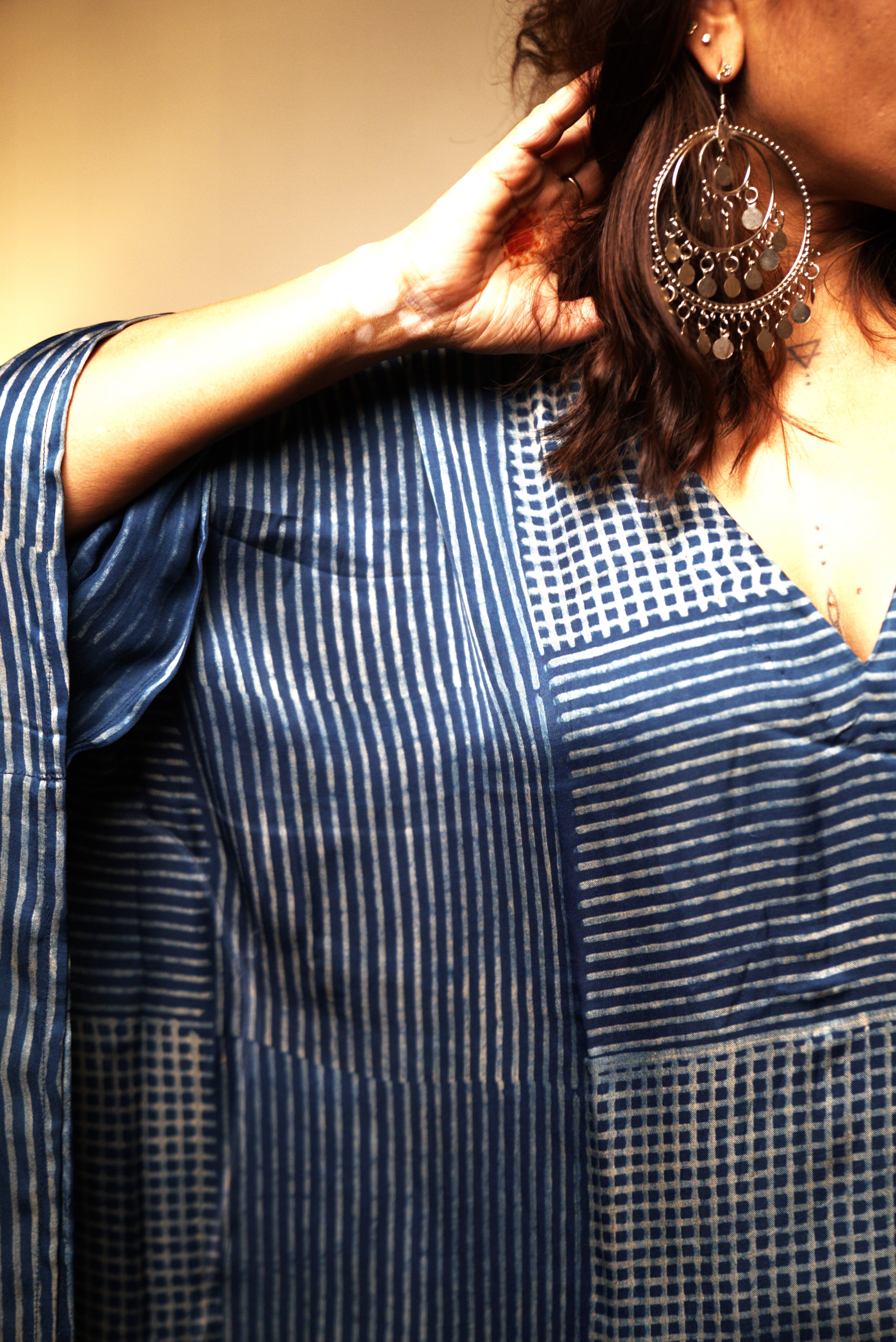 Jugni -Blue Modal Silk Kaftan