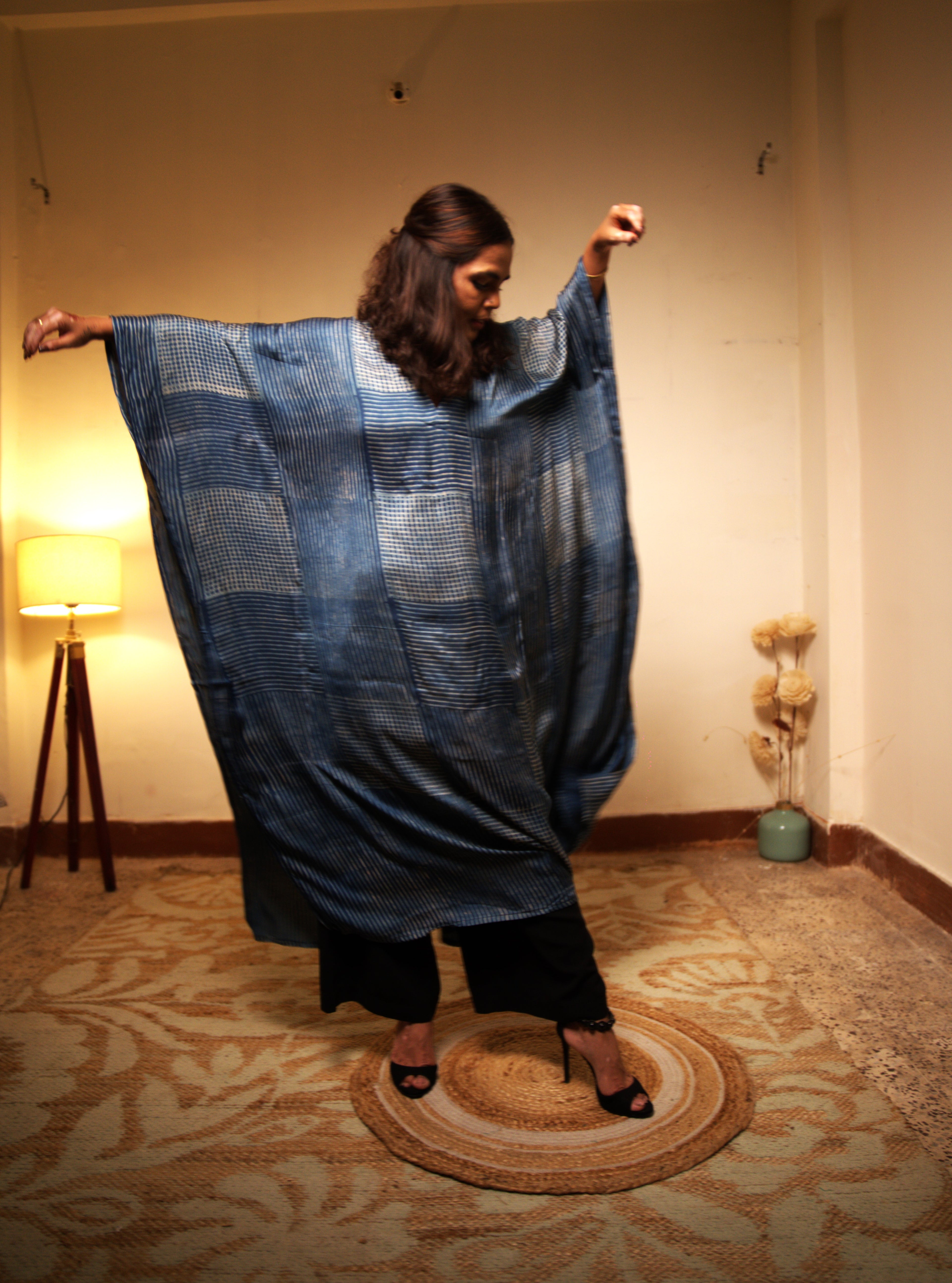 Jugni -Blue Modal Silk Kaftan