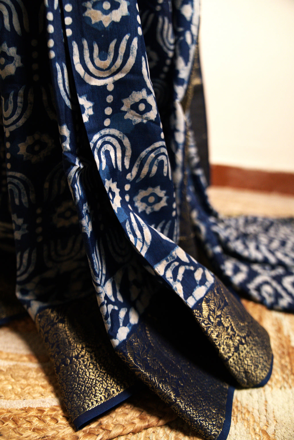Indigo Blue Dola Silk Sari