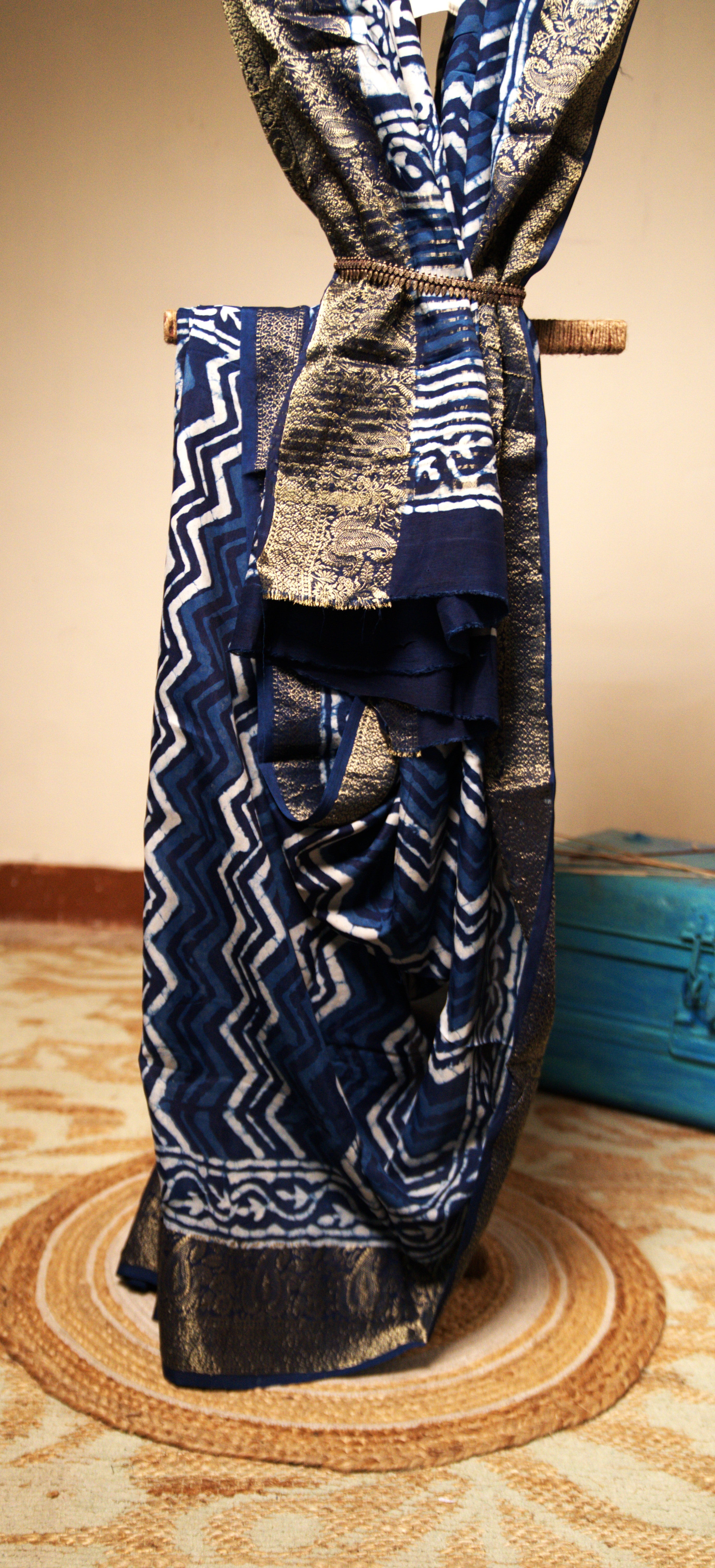 Indigo Blue Dola Silk Sari