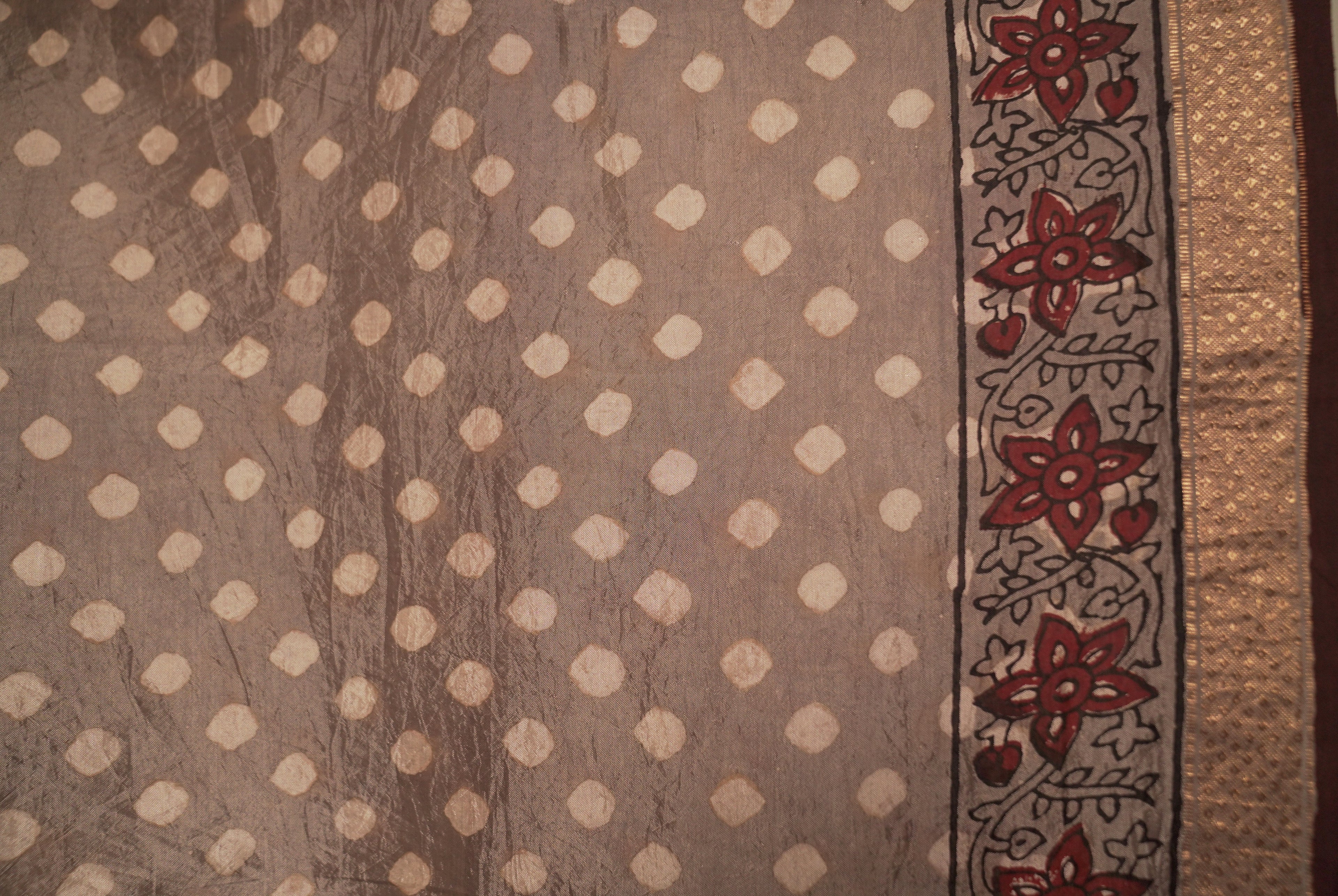 Sutrā - Maroon & Steel Grey Silk Sari