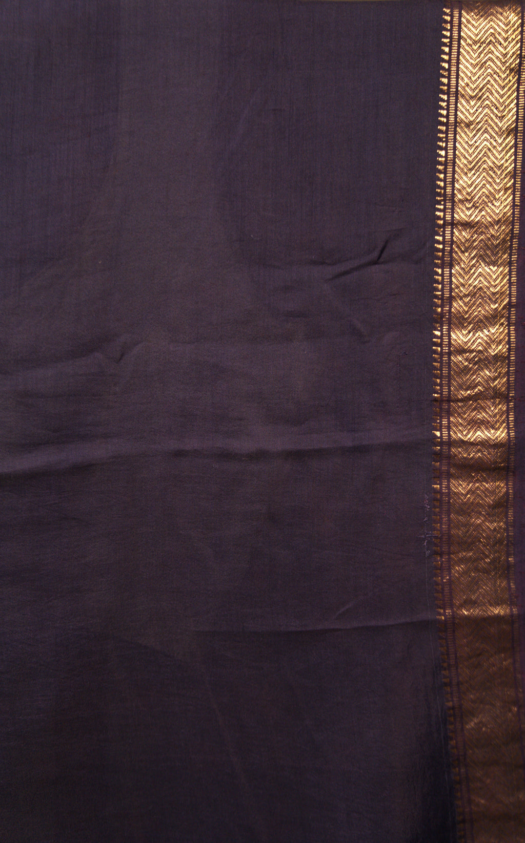 Sutrā – Dark Purple Silk Sari with Pink flowers