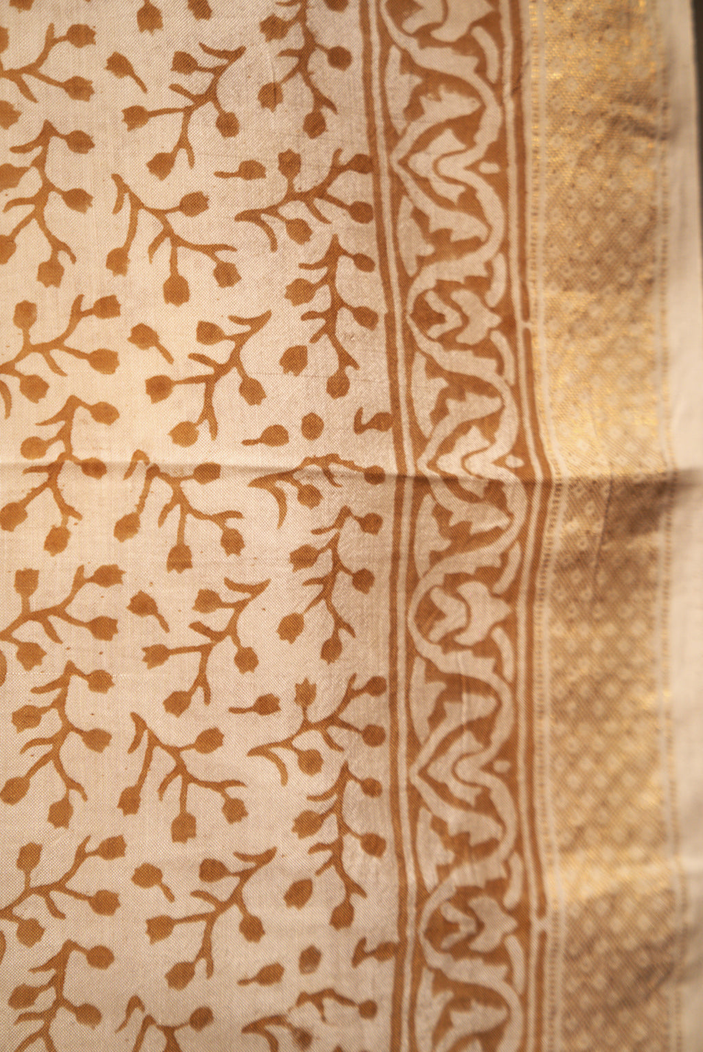 Sutrā  Sari in White & Gold